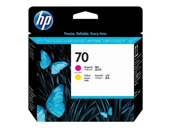 HP 70 - Gul, magenta - printhoved - for DesignJet HD Pro MFP, T120, Z2100, Z3100, Z3100ps, Z3200, Z3200ps, Z5200, Z5400