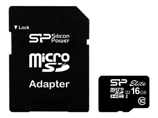 SILICON POWER Elite - Flash-minneskort (adapter, microSDHC till SD inkluderad) - 16 GB - Class 10 - microSDHC UHS-I