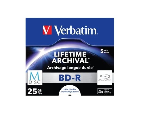 Verbatim M-Disc - 5 x BD-R - 25 GB 4x - yta utskrivbar med bläckstråleskrivare - CD-fodral