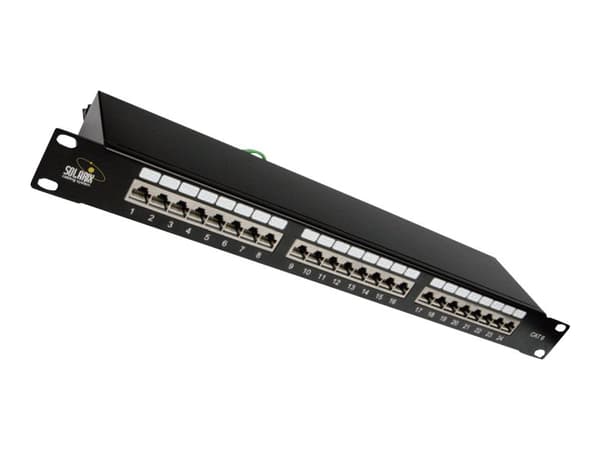 Solarix - Manöverpanel med kabelhantering - CAT 6 - STP - RJ-45 X 24 - svart - 1U