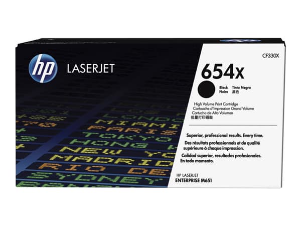 HP 654X - Lång livslängd - svart - original - LaserJet - tonerkassett (CF330X) - för Color LaserJet Enterprise M651dn, M651n, M651xh; Color LaserJet