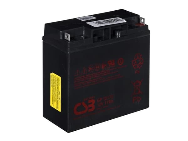 CSB GP12170, Forseglet blysyre (VRLA), 12 V, Sort, 17000 mAh, ISO 9001, ISO 14001, 5,5 kg