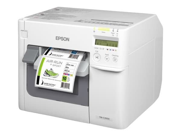 Epson TM C3500 - Etikettskriver - farge - ink-jet - 112 mm (bredde) - 720 x 360 dpi - inntil 103 mm/sek - LAN, USB-vert - kutter