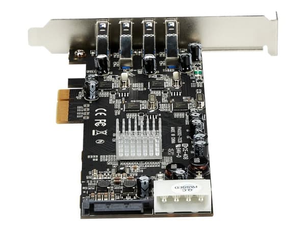 StarTech.com 4 Port USB 3.0 PCIe Card w/ 4 Dedicated Channels - UASP - USB 3.0 PCI Express Card Adapter - USB-adapter - PCIe x4 - USB 3.0 x 4 - for P