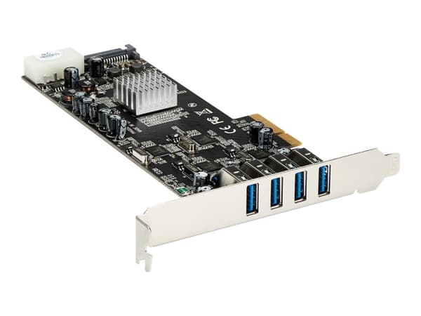 StarTech.com 4 Port USB 3.0 PCIe Card w/ 4 Dedicated Channels - UASP - USB 3.0 PCI Express Card Adapter - USB-adapter - PCIe x4 - USB 3.0 x 4 - for P