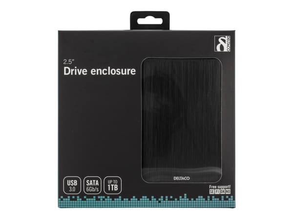 DELTACO MAP-GD28U3 - Lagringspakke - 2,5" - SATA 6Gb/s - USB 3.0 - svart