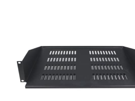 19" fixed shelf, 2U, 367mm deep, max 17Kg, black