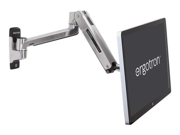 Ergotron LX HD - Monteringssats (förlängningsadapter, VSA-adapter, sit-stand-arm, fästbas för vägg) - för LCD-display - polerat aluminium - skärmstor