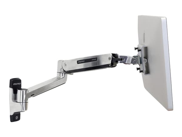 Ergotron LX HD - Monteringssats (förlängningsadapter, VSA-adapter, sit-stand-arm, fästbas för vägg) - för LCD-display - polerat aluminium - skärmstor