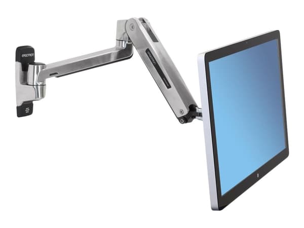 Ergotron LX HD - Monteringssats (förlängningsadapter, VSA-adapter, sit-stand-arm, fästbas för vägg) - för LCD-display - polerat aluminium - skärmstor