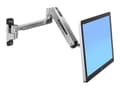 Miniatyrbild 1 av 5: Ergotron LX HD - Monteringssats (förlängningsadapter, VSA-adapter, sit-stand-arm, fästbas för vägg) - för LCD-display - polerat aluminium - skärmstor