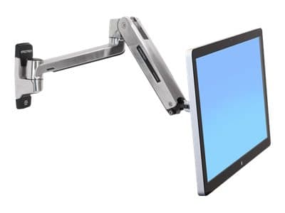 Ergotron LX HD - Monteringssats (förlängningsadapter, VSA-adapter, sit-stand-arm, fästbas för vägg) - för LCD-display - polerat aluminium - skärmstor Silver