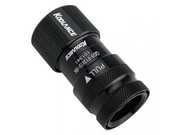 Koolance QD3 Female Quick Disconnect No-Spill Coupling, Compression for 13mm x 19mm (1/2in x 3/4in) - Kobler for væskekjølesystem - svart