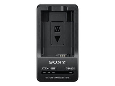 Sony BC-TRW - Batteriladdare - 1 x batterier laddas - 400 mA - för Cyber-shot DSC-RX10; a NEX 3NL, 3NY, 5RL, 5RY, 5T, 5TY; a VLOGCAM ZV-E10; a3000; a Svart