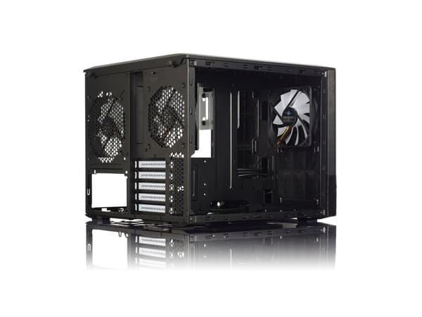 Fractal Design Node 804 - Tower - mikro ATX - sidepanel med vindu - ingen strømforsyning - børstet aluminiumssvart - USB/lyd