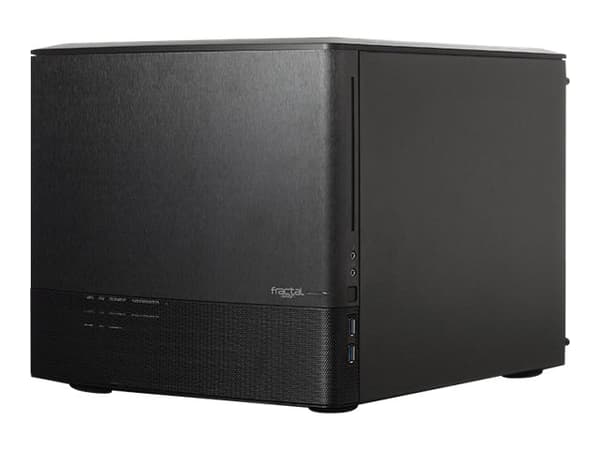 Fractal Design Node 804 - Tower - mikro ATX - sidepanel med vindu - ingen strømforsyning - børstet aluminiumssvart - USB/lyd
