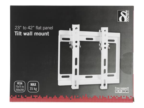 DELTACO ARM-520 - Monteringssett (tippeveggmontering) - for flatpanel - sølv - skjermstørrelse: 23"-42" - veggmonterbar