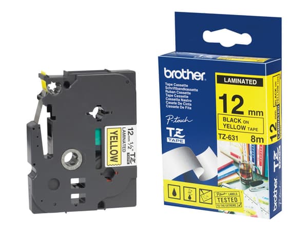 Brother - Svart, transparent - Rulle (1,2 cm x 7,7 m) 1 stk band för skrivare - för P-Touch PT-15, PT-20, PT-2000, PT-3000, PT-500, PT-5000, PT-6, PT