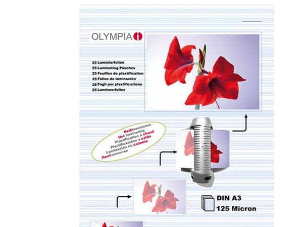OLYMPIA - 125 mikroner - A3 (297 x 420 mm) 25 stk laminert teip