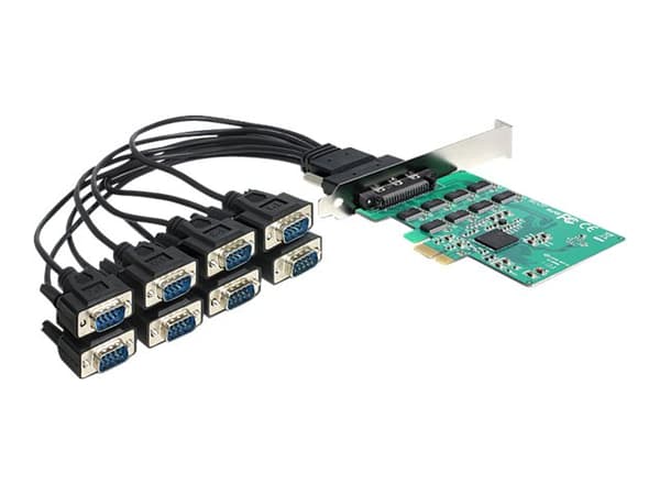 Delock PCI Express Card > 8 x Serial RS-232 - Seriell adapter - PCIe - RS-232 x 8 Svart, Grön, Silver