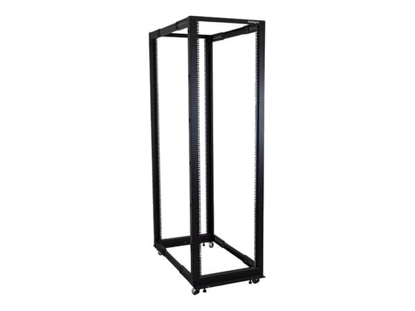 StarTech.com 42U 19" Open Frame Server Rack, 4 Post Adjustable Depth 23-41" Mobile, Free Standing Rolling Network/Computer Equipment Data Rack, Dell