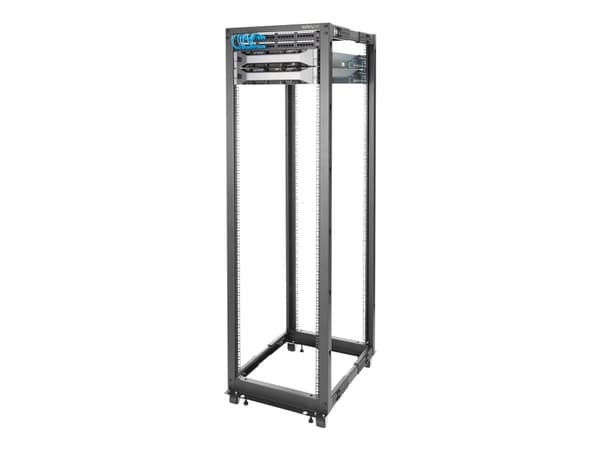 StarTech.com 42U 19" Open Frame Server Rack, 4 Post Adjustable Depth 23-41" Mobile, Free Standing Rolling Network/Computer Equipment Data Rack, Dell