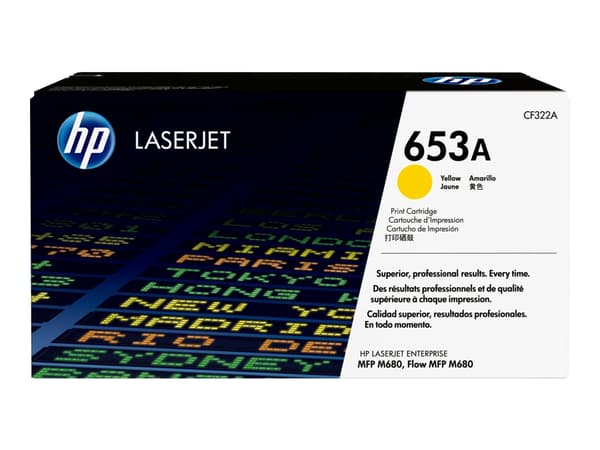 HP 653A, alkuperäinen keltainen LaserJet-värikasetti, 16500 sivua, Keltainen, 1 kpl