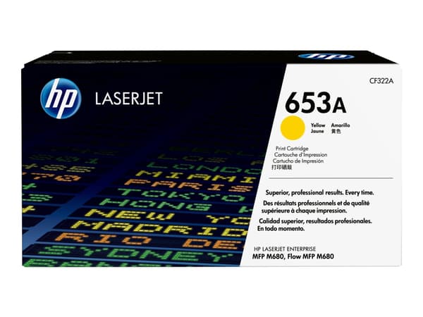 HP 653A, alkuperäinen keltainen LaserJet-värikasetti, 16500 sivua, Keltainen, 1 kpl