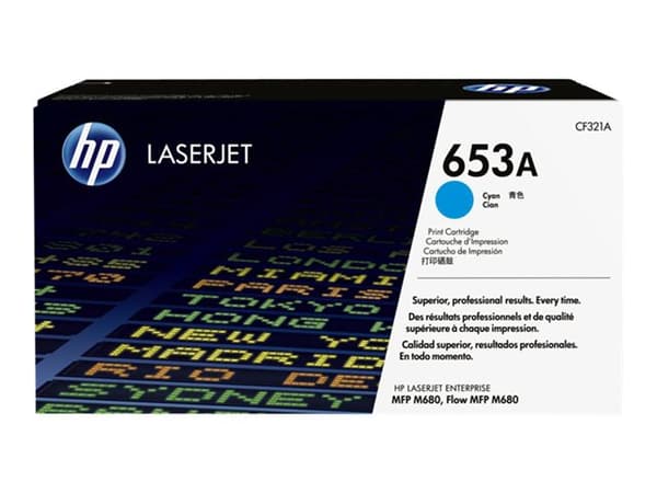 HP 653A - Cyan - original - LaserJet - tonerpatron (CF321A) - for Color LaserJet Enterprise MFP M680; LaserJet Enterprise Flow MFP M680