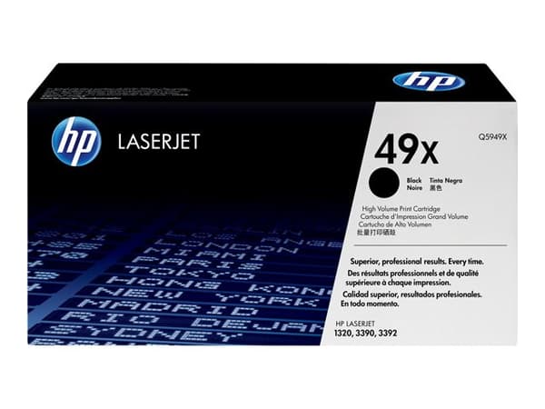 HP 49X - Lång livslängd - svart - original - LaserJet - tonerkassett (Q5949X) - för LaserJet 1160, 1160Le, 1320, 1320n, 1320nw, 1320t, 1320tn, 3390,