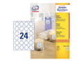 Miniatyrbild 5 av 5: Avery L3415 - Vit - 40 mm rund 2400 st (100 ark x 24) runda etiketter