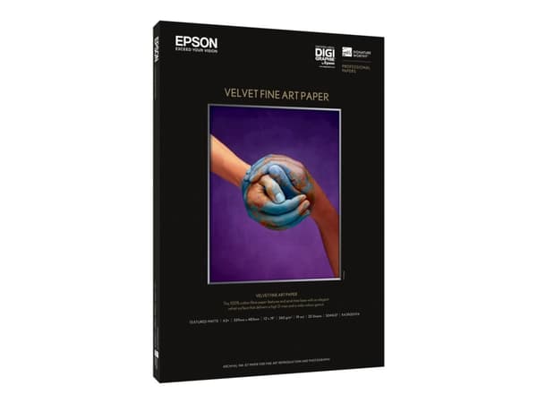 Epson Velvet Fine Art Paper, DIN A2, 260 g/m², 25 arkkia, 42 cm, Matta, 480 µm, 260 g/m²