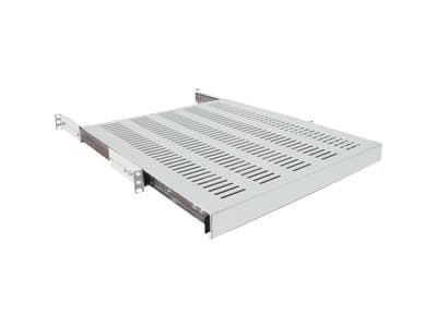 Intellinet 19" Sliding Shelf, 1U, For 600 to 800mm Depth Cabinets & Racks, shelf depth 350mm, Grey - Rack-hylle - grå, RAL 7035 - 1U - 19"