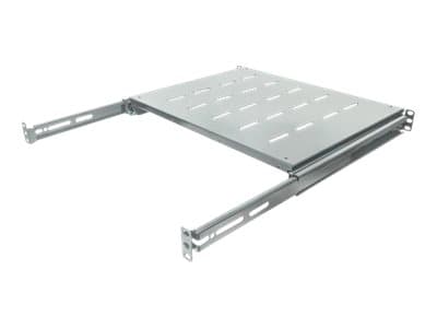 Intellinet 19" Sliding Shelf, 1U, For 600 to 800mm Depth Cabinets & Racks, shelf depth 350mm, Grey - Rack-hylle - grå, RAL 7035 - 1U - 19"