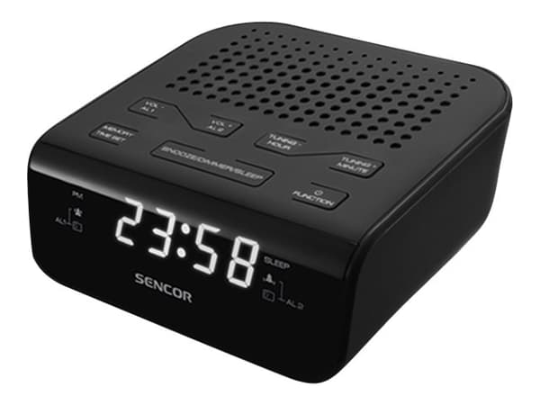Sencor SRC 136 B, Kello, Digitaalinen, FM, PLL, LED, 1,52 cm (0.6"), Valkoinen