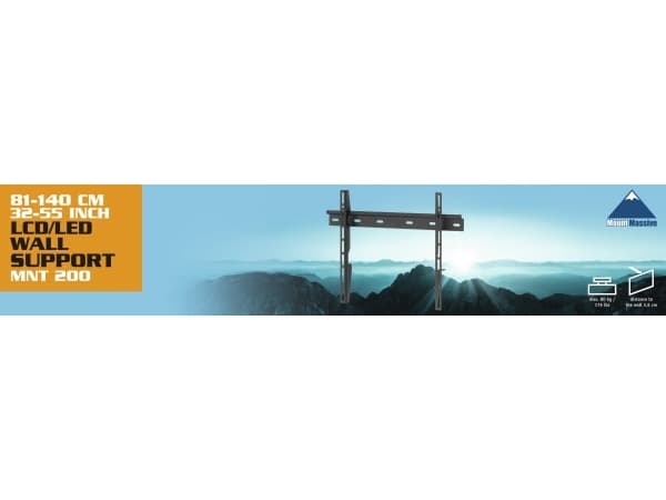 Mount Massive MNT 200 - Brakett - Flat - for flatpanel - svart - skjermstørrelse: 32"-55" - veggmonterbar