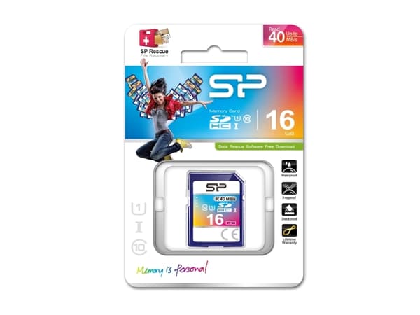 Silicon Power SP016GBSDH010V10, 16 GB, SDHC, Klasse 10, Blå