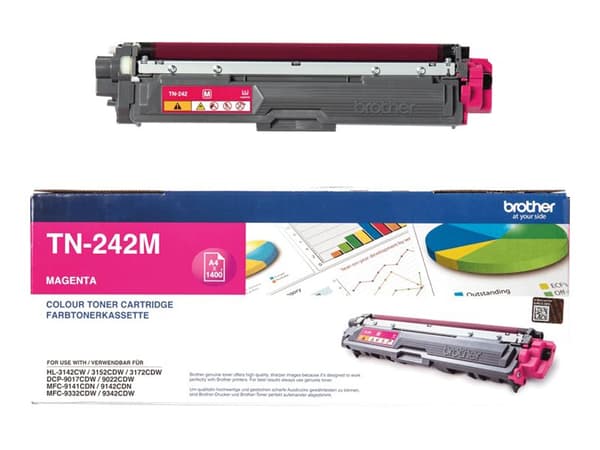 Brother TN242M - Magenta - original - tonerpatron - for Brother DCP-9017, DCP-9022, HL-3142, HL-3152, HL-3172, MFC-9142, MFC-9332, MFC-9342
