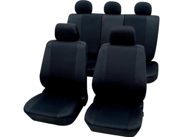 Petex 26174804 Sydney Sædebetræk 11 dele Polyester Sort Førersædet , Passagersædet , Bagsædet