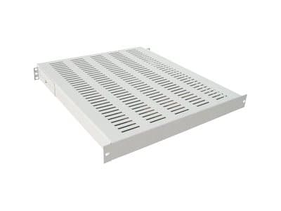 Intellinet 19" Fixed Shelf, 1U, 600mm Depth, Heavy-Duty, Max 100kg, Grey - Rack-hylle - grå, RAL 7035 - 1U - 19"