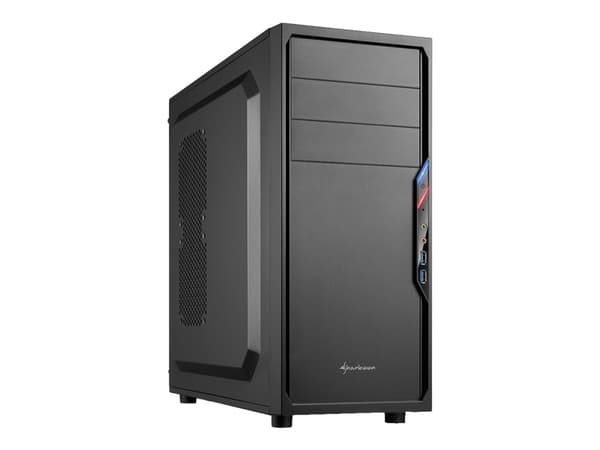 Sharkoon VS4-V, Midi Tower, PC, Musta, ATX, mikro ATX, Mini-ITX, 16 cm, 38,5 cm musta