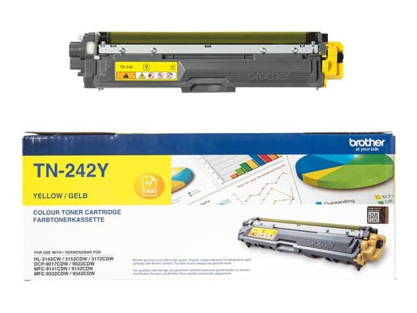 Brother TN242Y - Gul - original - tonerpatron - for Brother DCP-9017, DCP-9022, HL-3142, HL-3152, HL-3172, MFC-9142, MFC-9332, MFC-9342