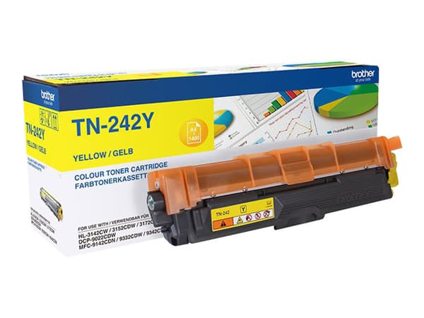 Brother TN242Y - Gul - original - tonerpatron - for Brother DCP-9017, DCP-9022, HL-3142, HL-3152, HL-3172, MFC-9142, MFC-9332, MFC-9342