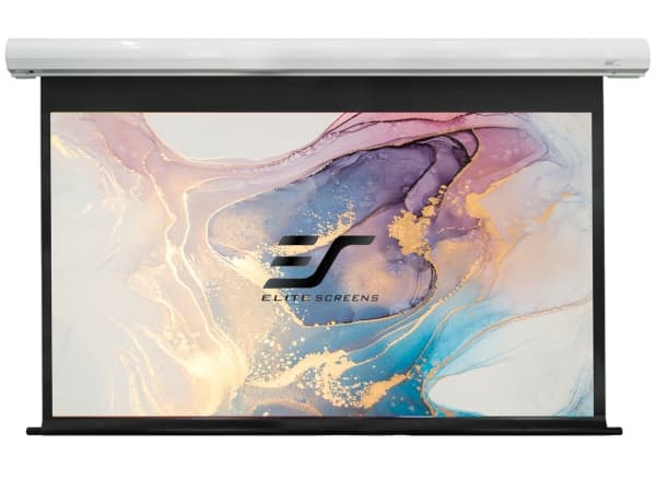 Elite Screens Saker, Moottoroitu, 2,54 m (100"), 2,21 m, 124,5 cm, 16:9, Musta, Valkoinen