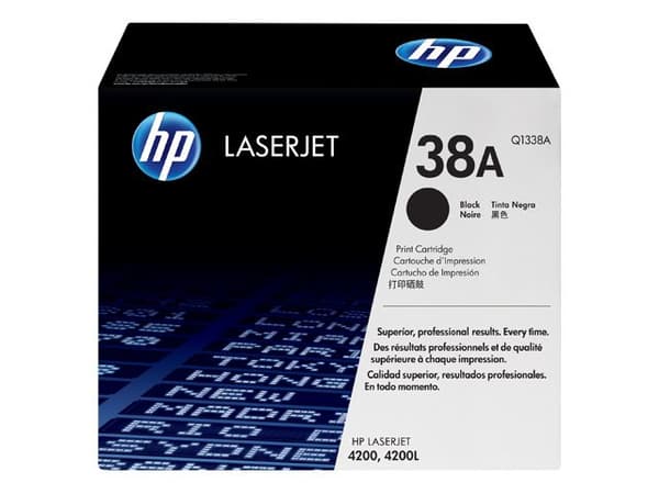 HP 38A - Svart - original - LaserJet - tonerpatron (Q1338A) - for LaserJet 4200, 4200dtn, 4200dtns, 4200dtnsl, 4200L, 4200Ln, 4200Lvn, 4200n, 4200tn