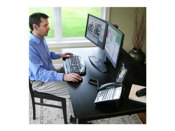 Ergotron Neo-Flex - Stativ - for 2 LCD-skjermer - svart - skjermstørrelse: inntil 24" - skrivebord