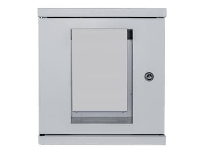 Intellinet Network Cabinet, Wall Mount (Standard), 6U, Usable Depth 265mm/Width 239mm, Grey, Assembled, Max 60kg, Metal & Glass Door, Back Panel, Rem