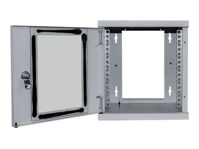 Intellinet Network Cabinet, Wall Mount (Standard), 6U, Usable Depth 265mm/Width 239mm, Grey, Assembled, Max 60kg, Metal & Glass Door, Back Panel, Rem