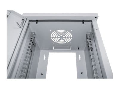 Intellinet Network Cabinet, Wall Mount (Standard), 6U, Usable Depth 265mm/Width 239mm, Grey, Assembled, Max 60kg, Metal & Glass Door, Back Panel, Rem