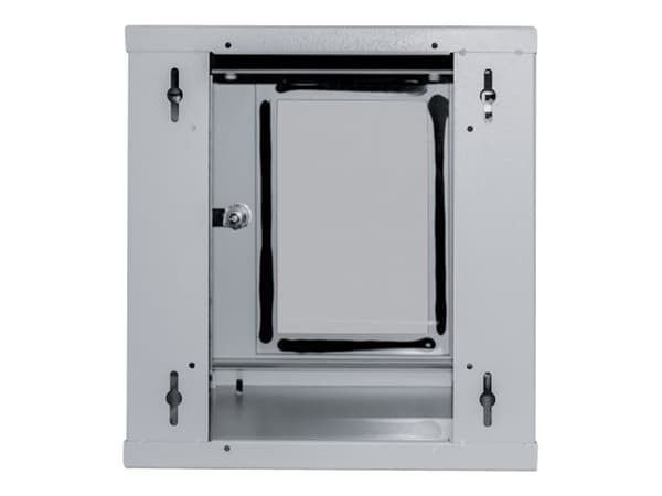 Intellinet Network Cabinet, Wall Mount (Standard), 6U, Usable Depth 265mm/Width 239mm, Grey, Assembled, Max 60kg, Metal & Glass Door, Back Panel, Rem